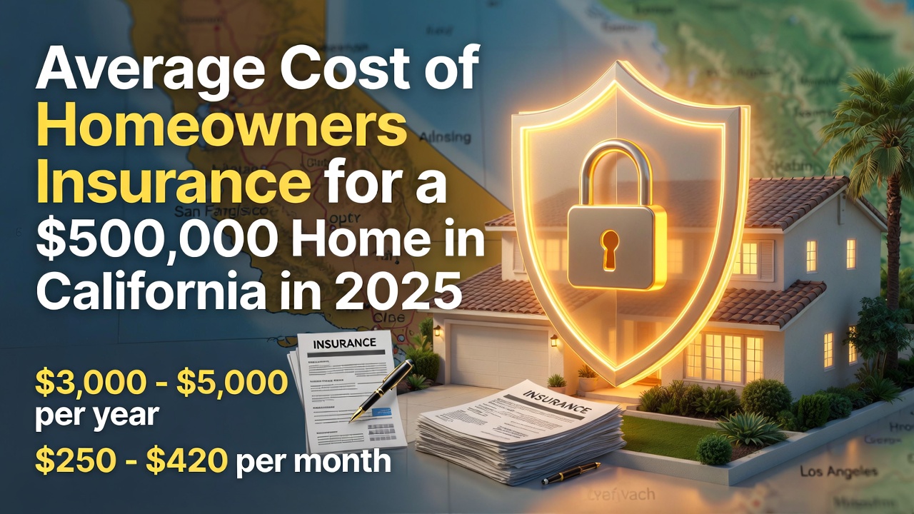 Average Cost of Homeowners Insurance for a $500,000 Home in California in 2025